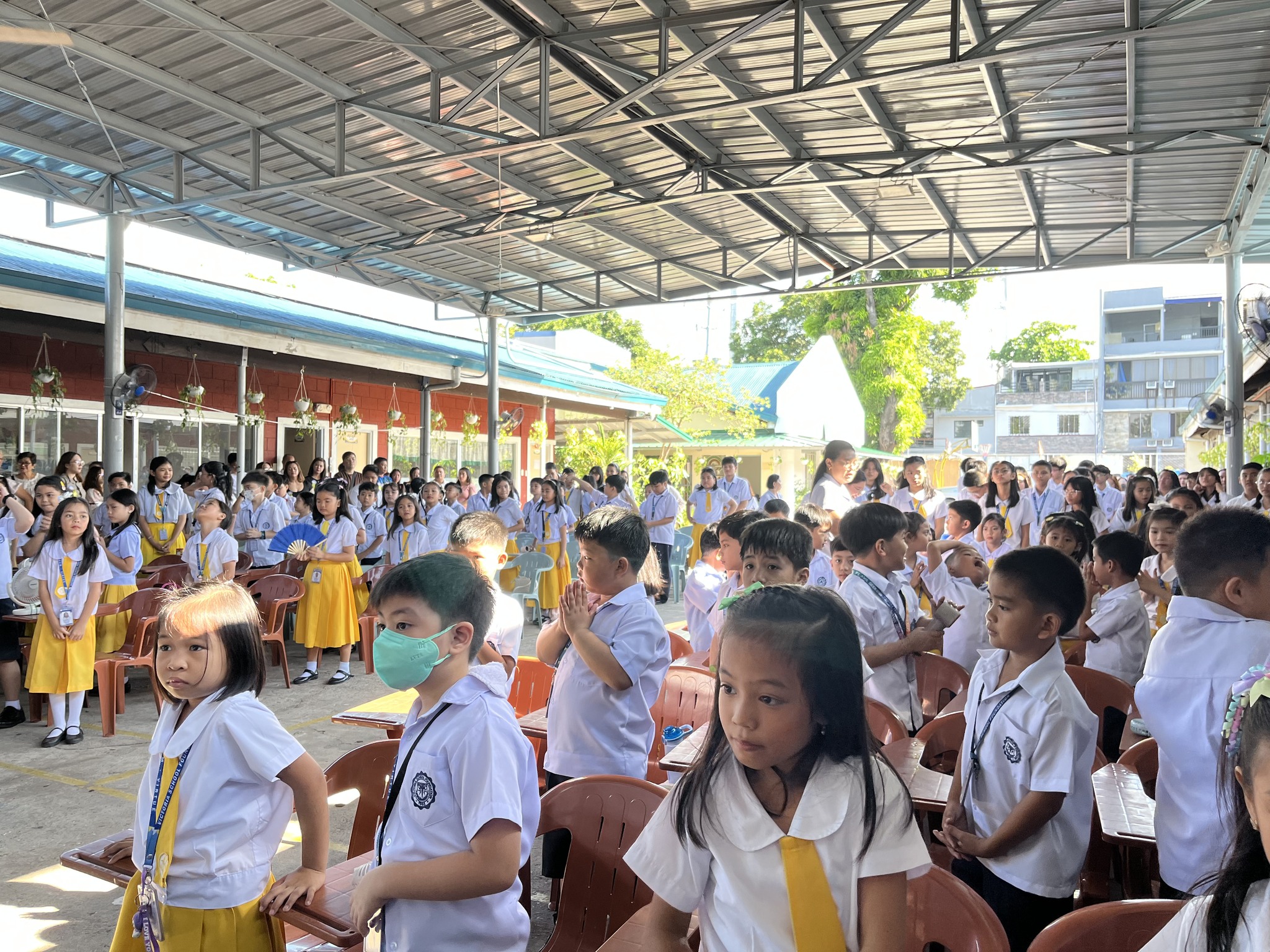 Victoria School Foundation students gathered on campus
